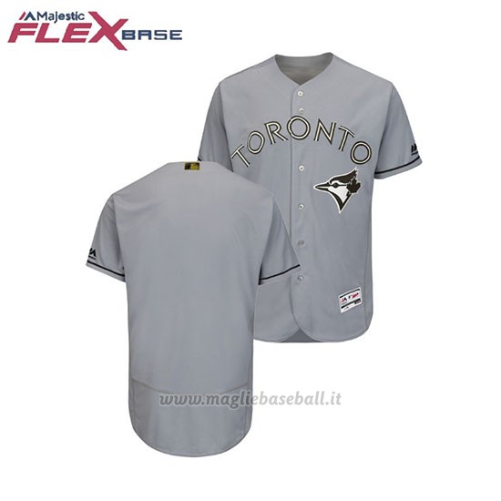 Maglia Baseball Uomo Toronto Blue Jays 2018 Dia de los Caidos Flex Base Grigio